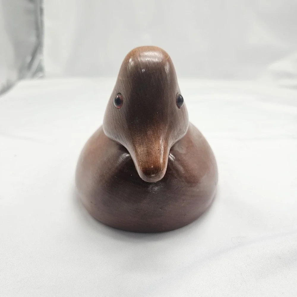 Hand Carved Wooden Duck Decoy Figurine Folk Art Signed‎ DON KERN